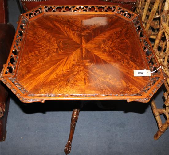 A George III style carved mahogany silver table, W.69cm